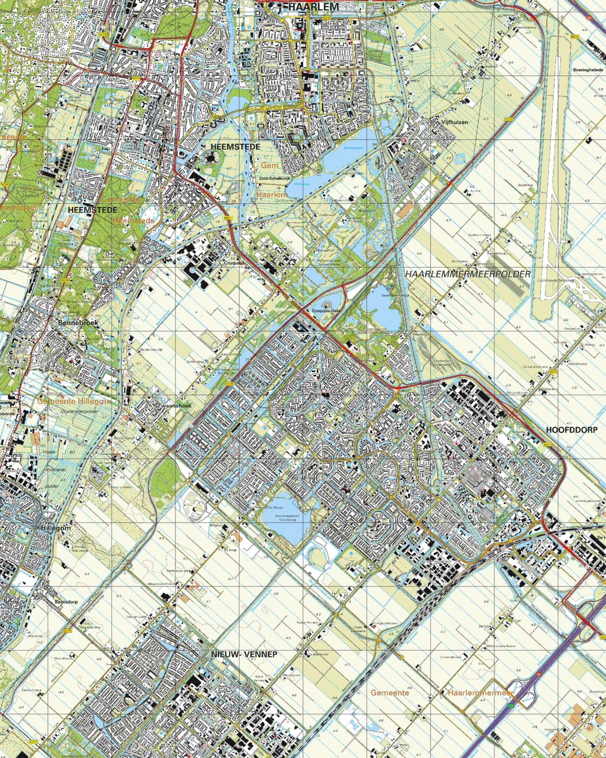 Topografische Kaart 25C Hoofddorp