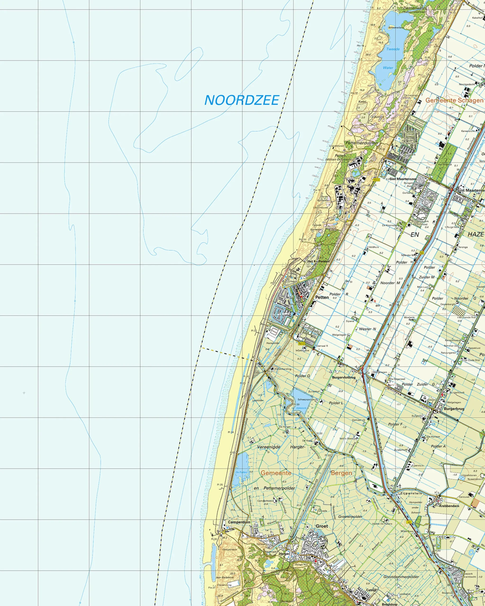 Topografische Kaart 14C Petten