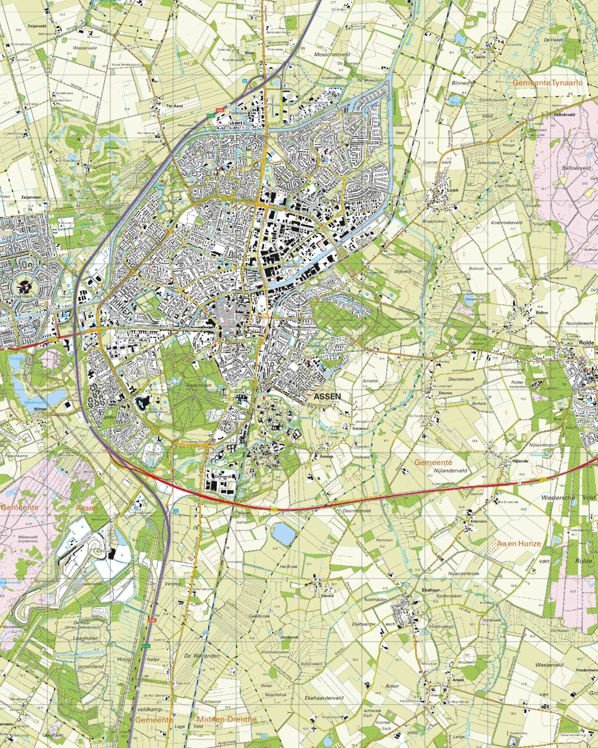 Topografische Kaart 12D Assen