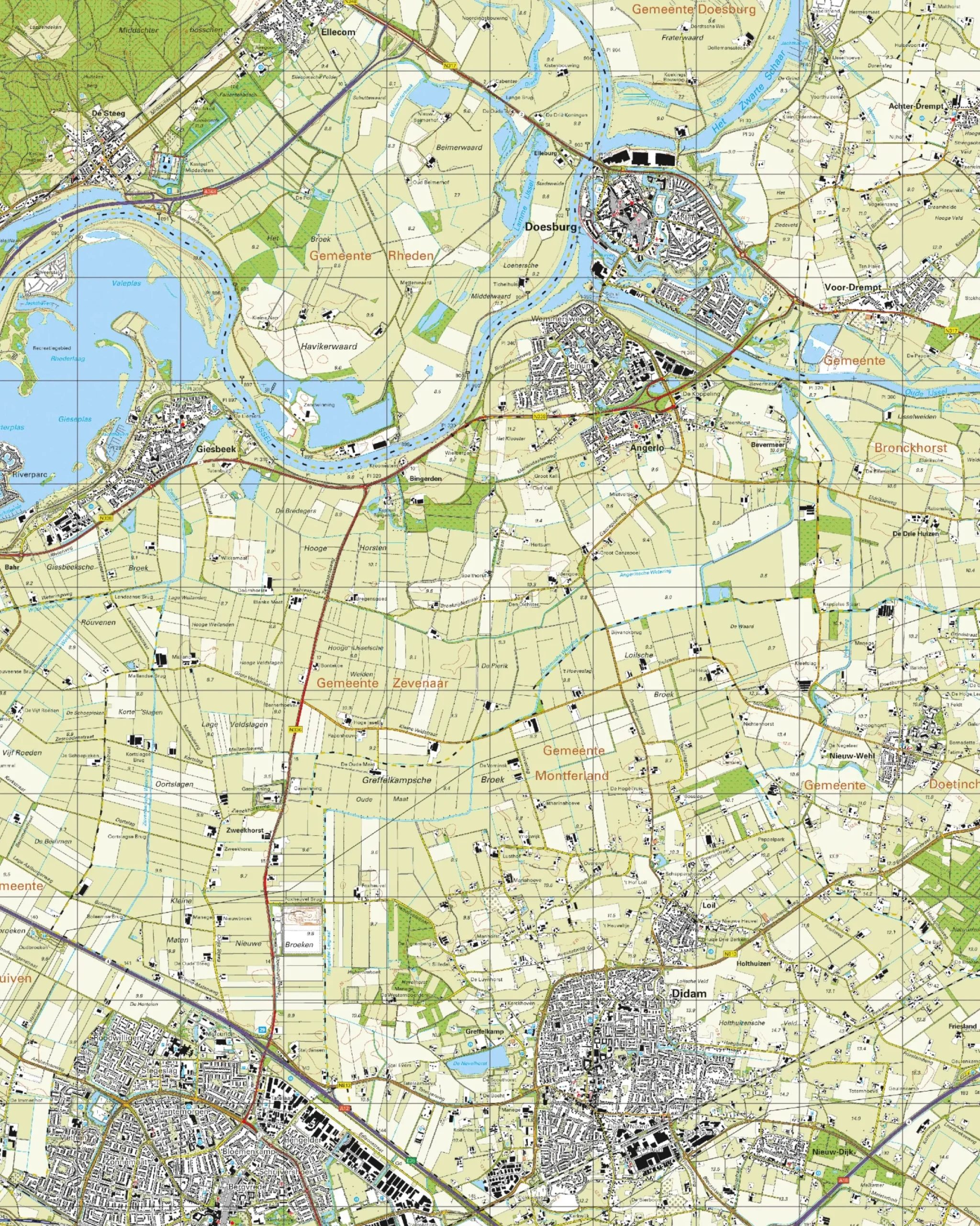 Topografische Kaart 40E Doesburg