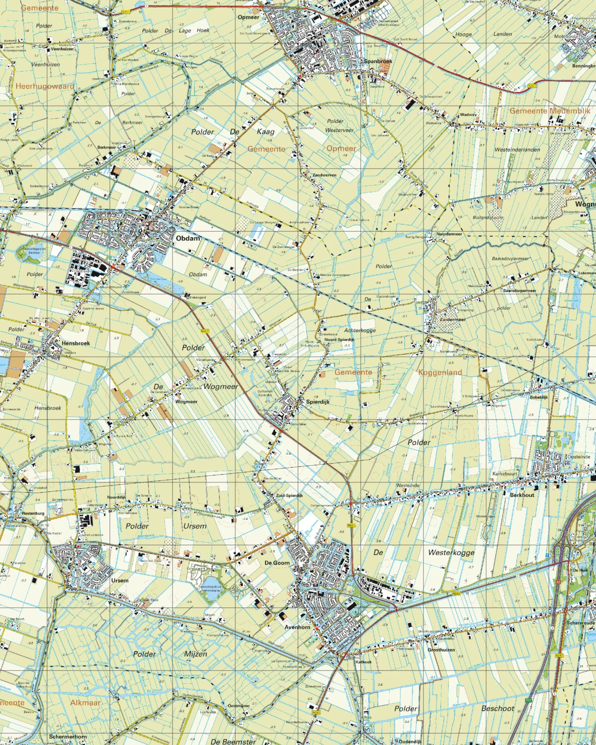 Topografische Kaart 19E Obdam