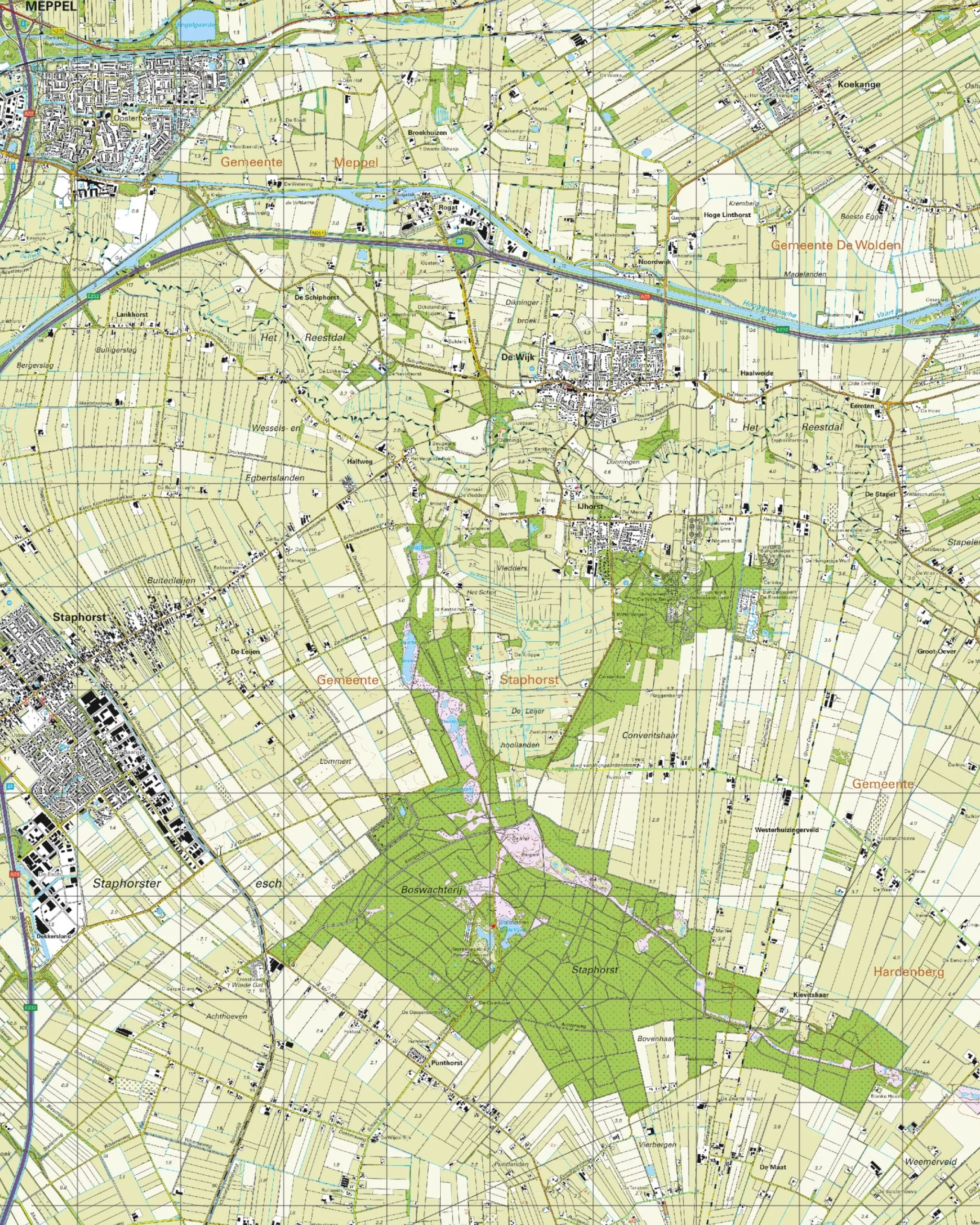 Topografische Kaart 21F De Wijk