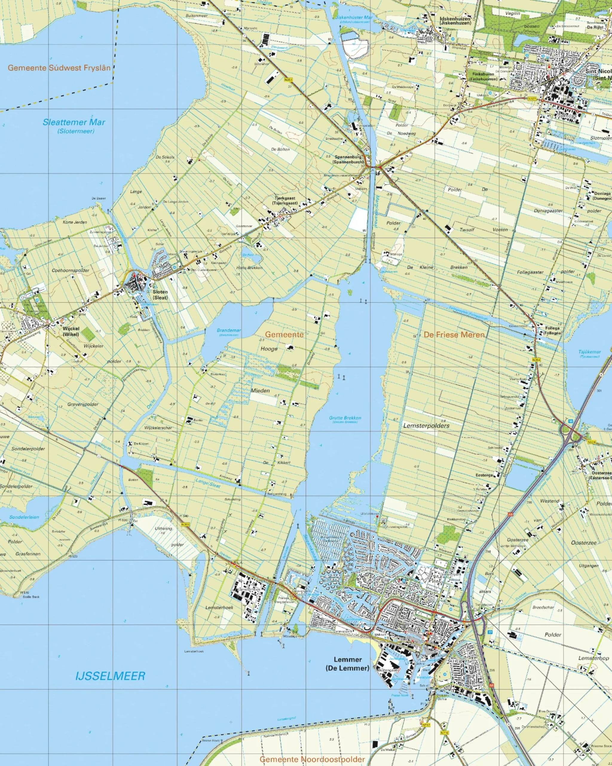 Topografische Kaart 15F Lemmer