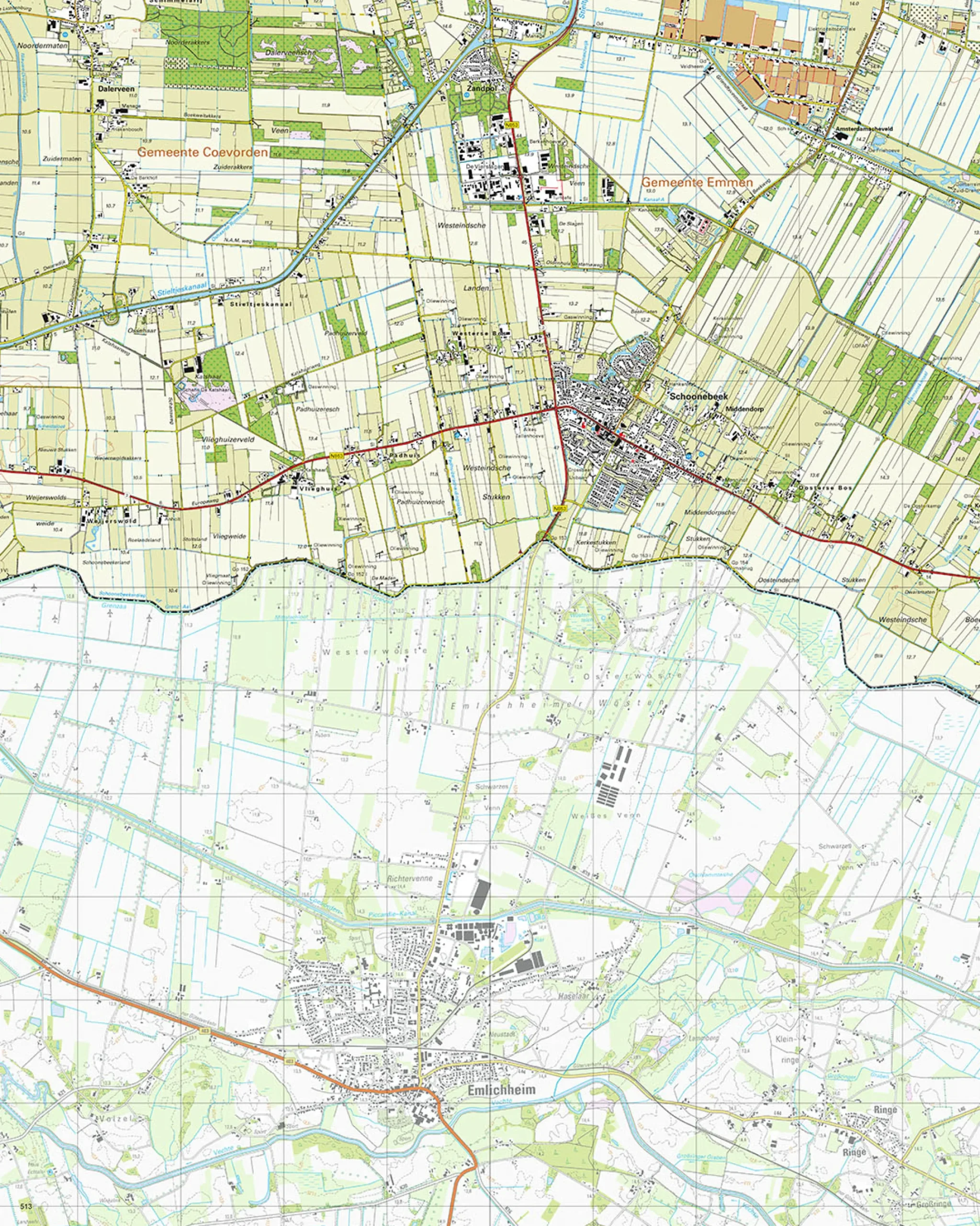 Topografische Kaart 22F Schoonebeek