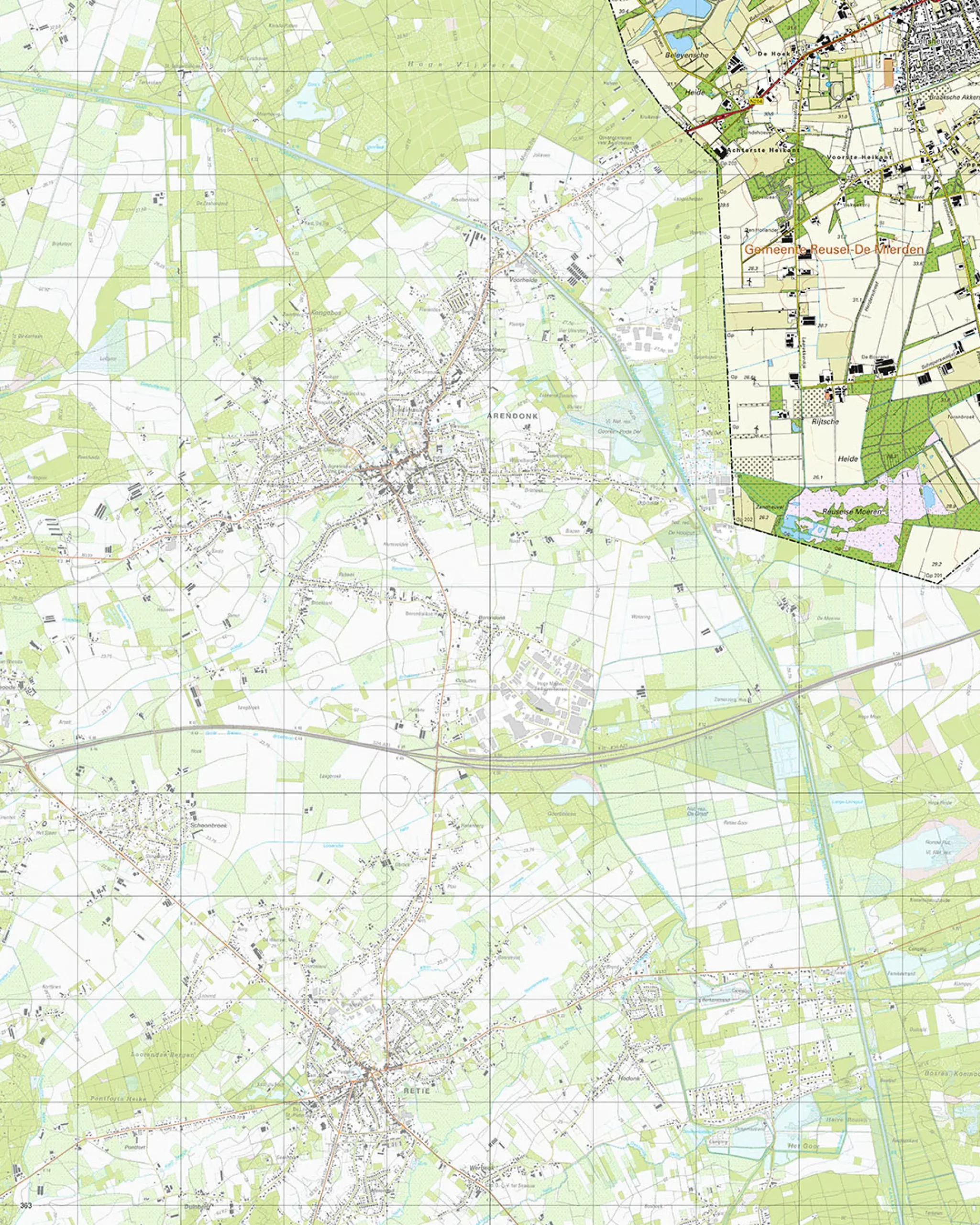 Topografische Kaart 56F Voortse Heikant