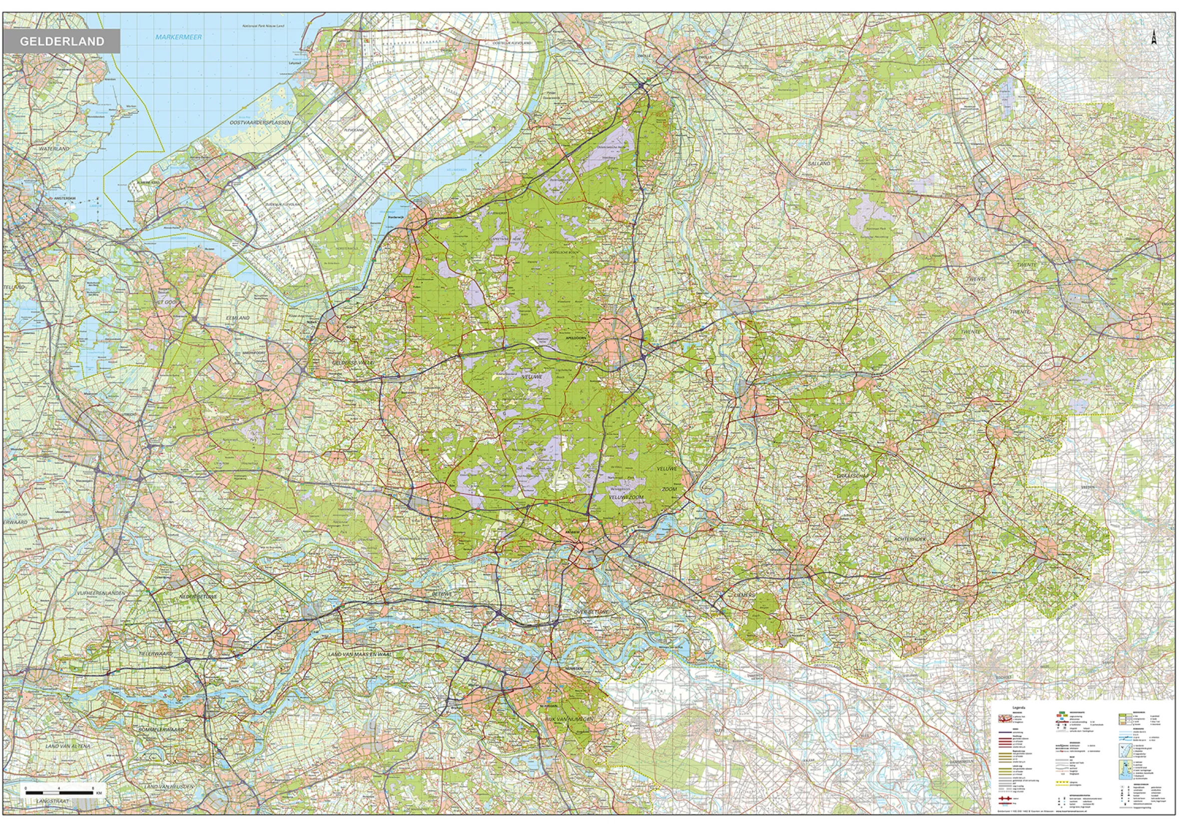 Topografische kaart Gelderland 1:100.000 – 1482