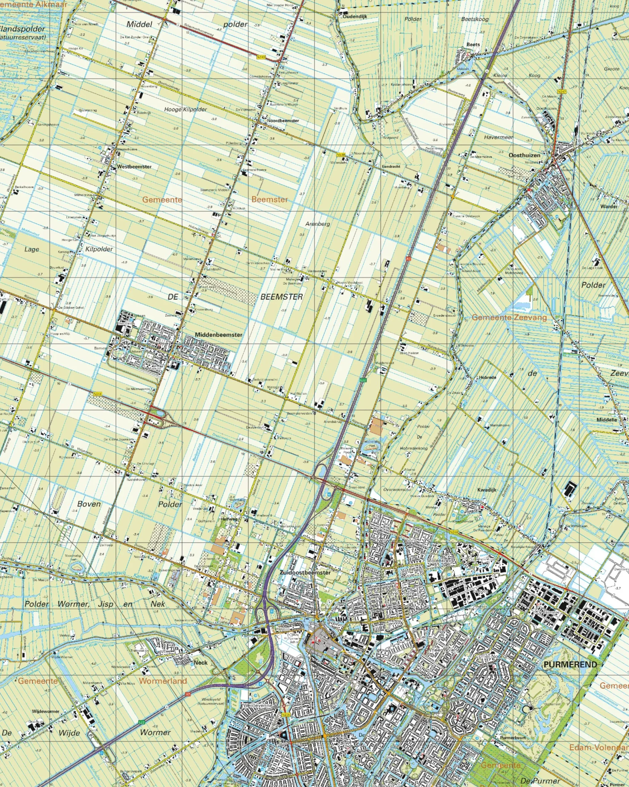 Topografische Kaart 19G Purmerend