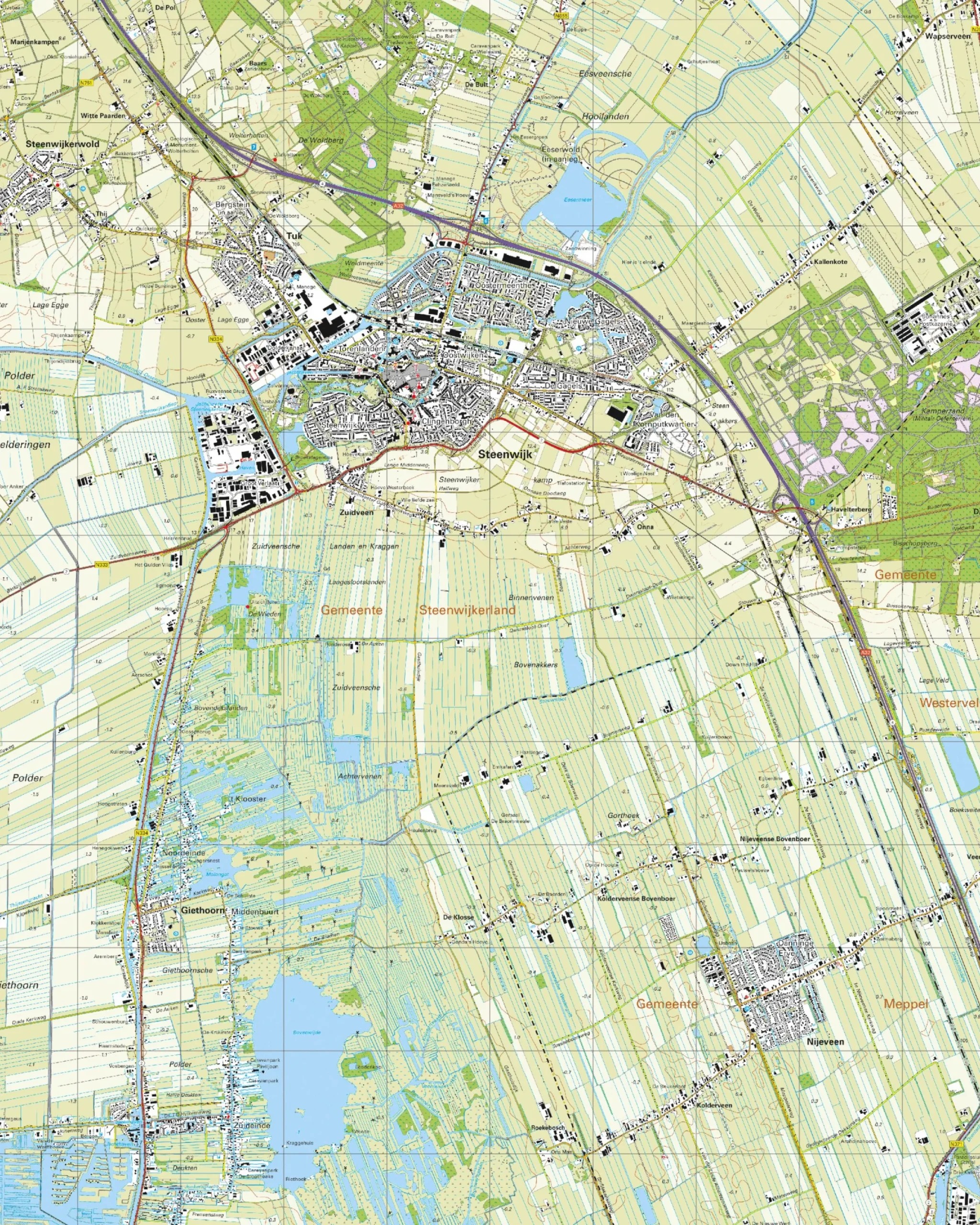 Topografische Kaart 16G Steenwijk