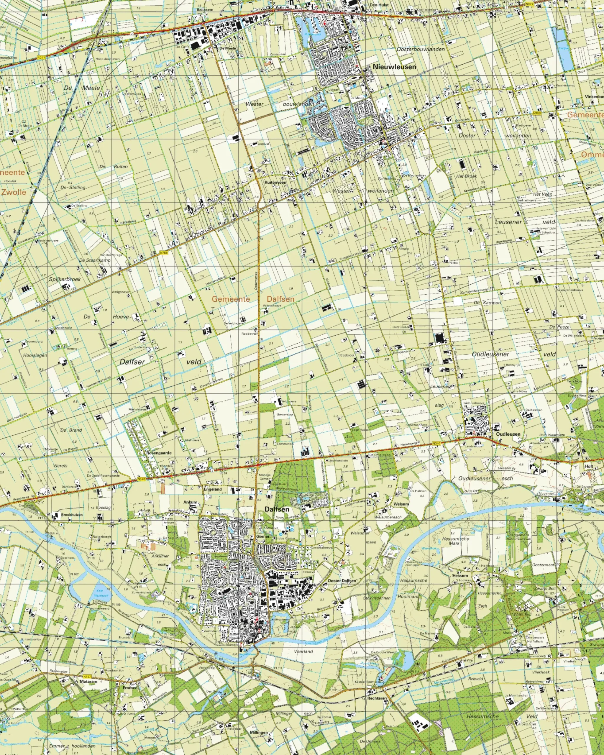 Topografische Kaart 21H Dalfsen