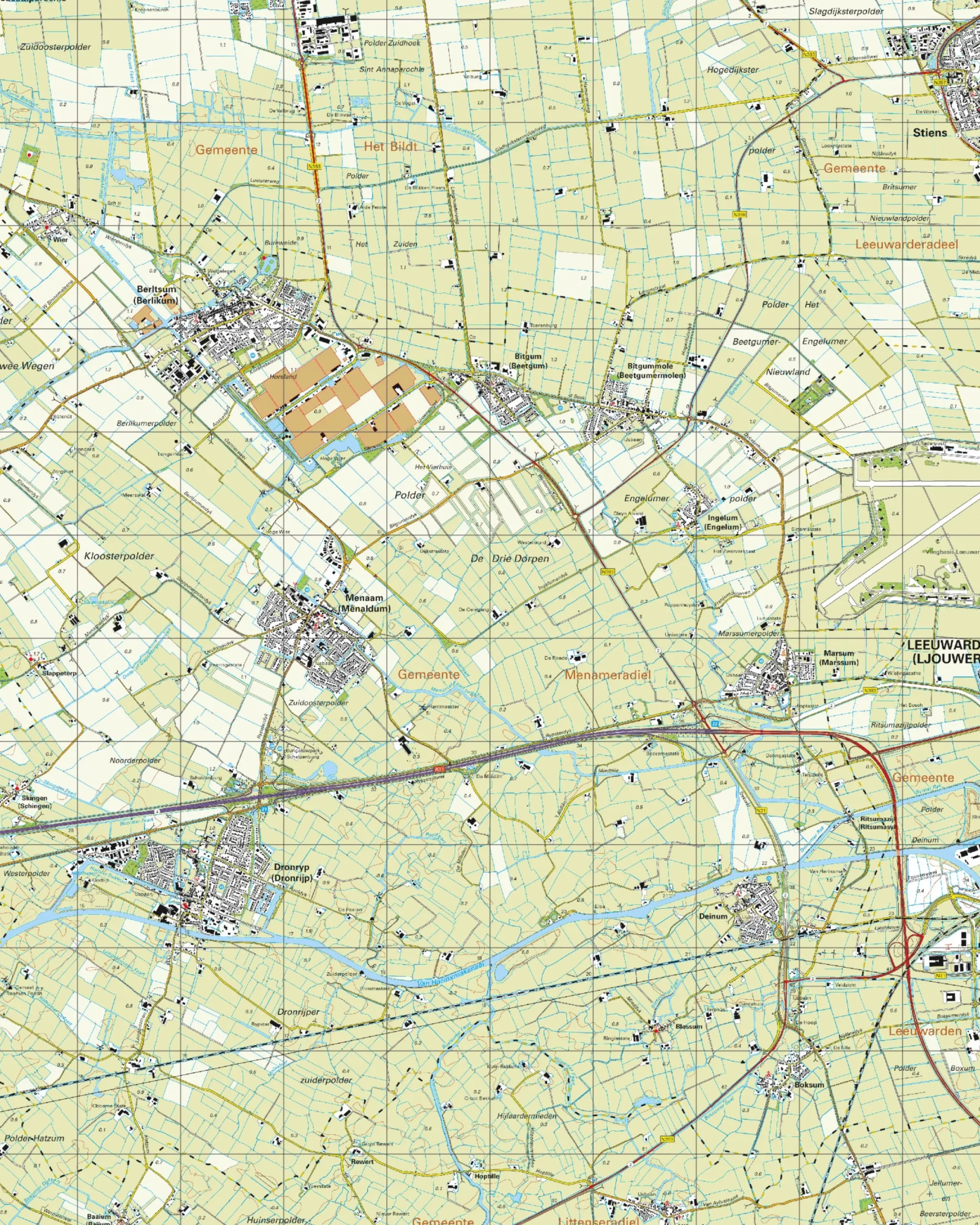 Topografische Kaart 5H Dronrijp