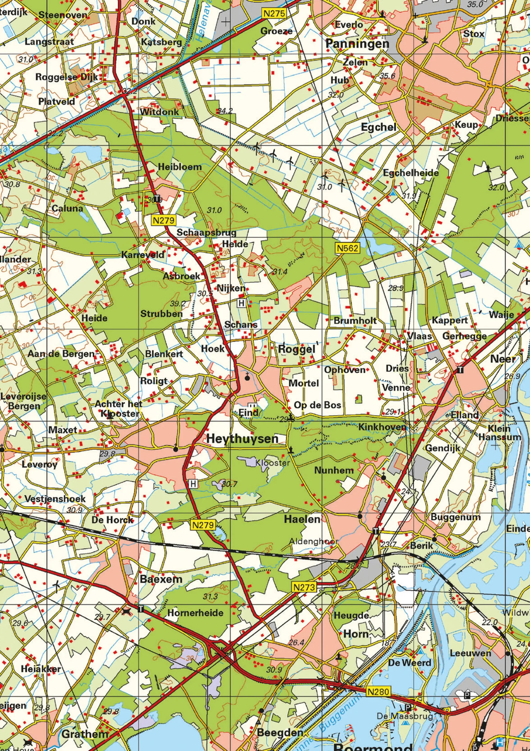 Topografische kaart Limburg 1:100.000 – 1481