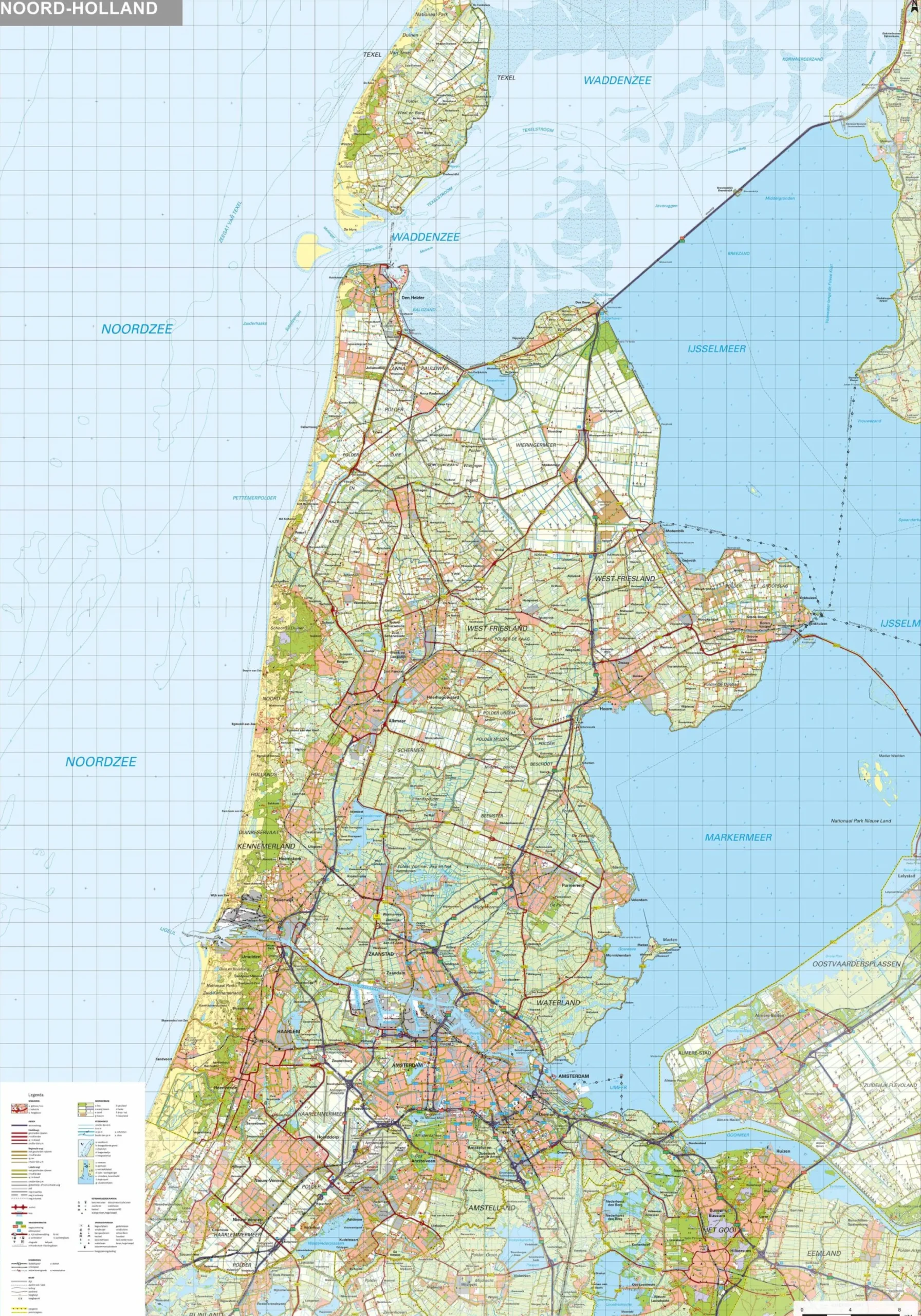 Topografische kaart Noord-Holland 1:100.000 – 1477