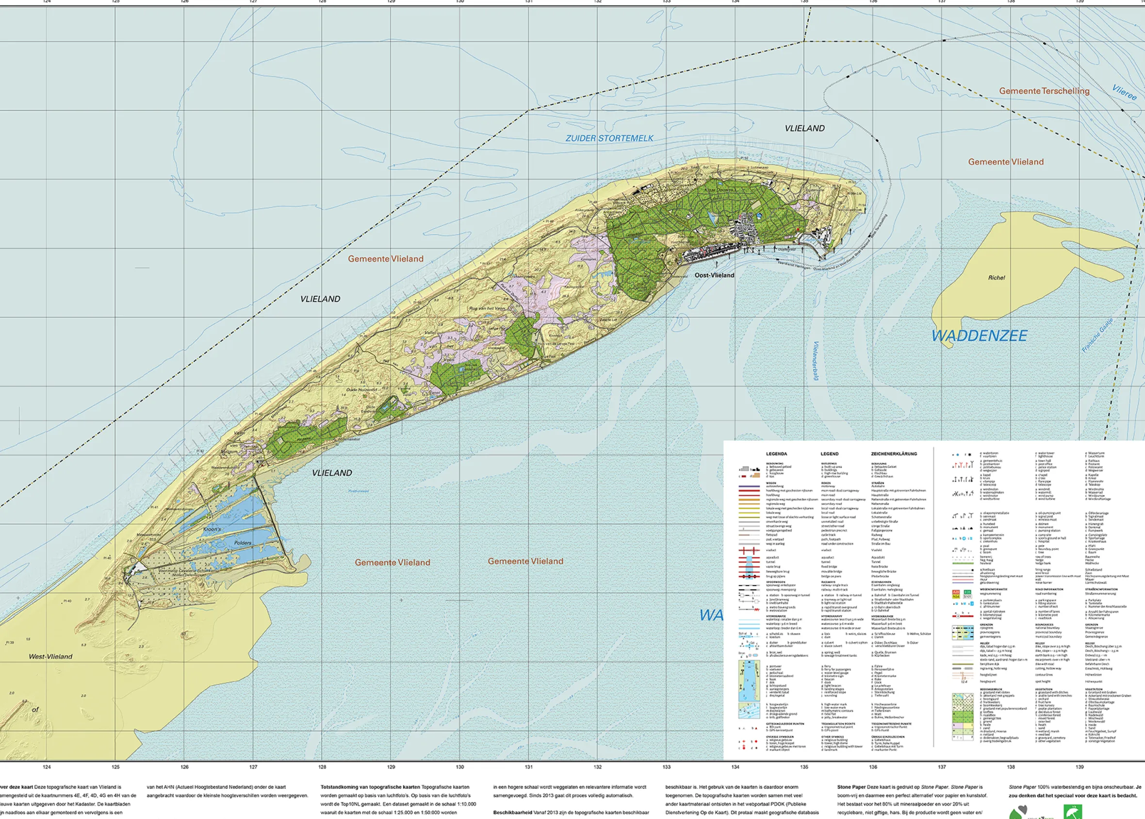 Topografische kaart Vlieland