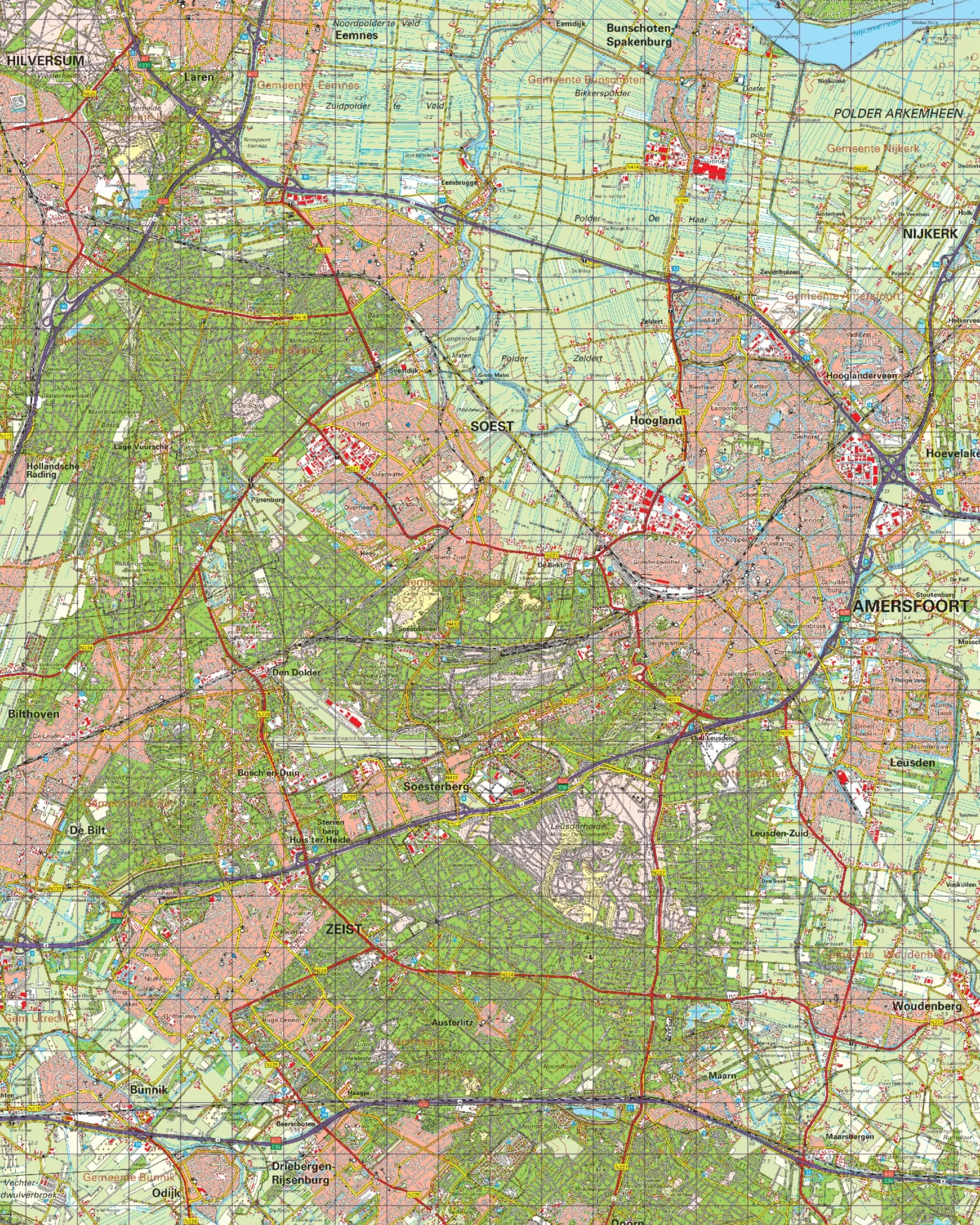 Topografische Kaart 32 West Amersfoort