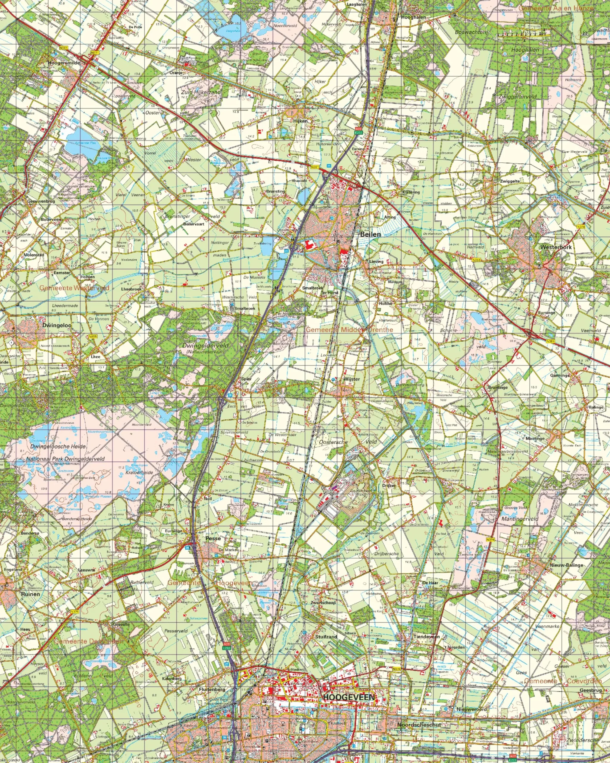 Topografische Kaart 17 West Emmen