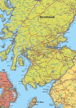 Verenigd Koninkrijk en Ierland Kaart Staatkundig 1576