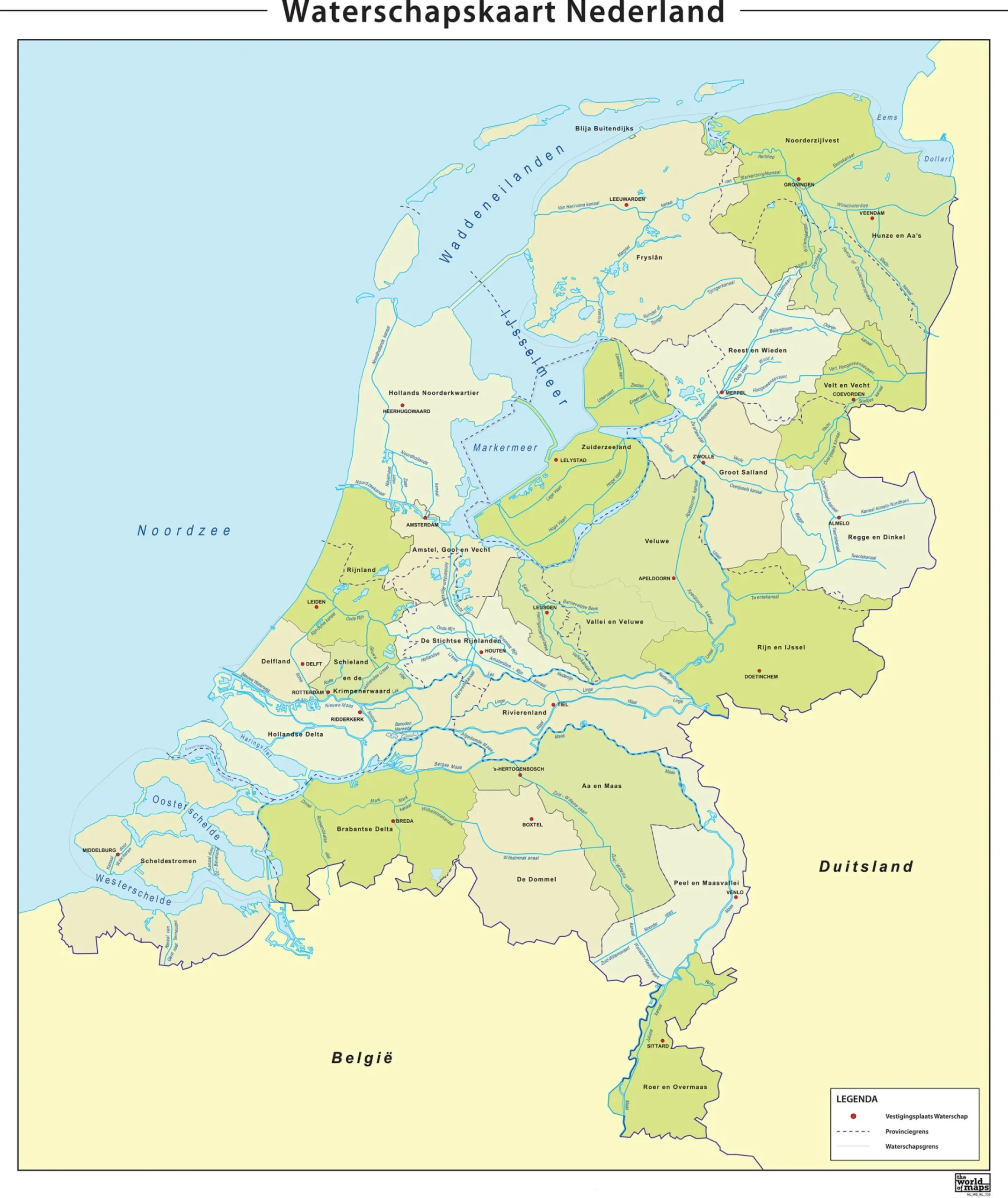 Waterschapskaart van Nederland 725