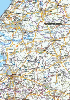 Wegenkaart Benelux 1602