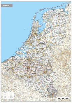 Wegenkaart Benelux 1602