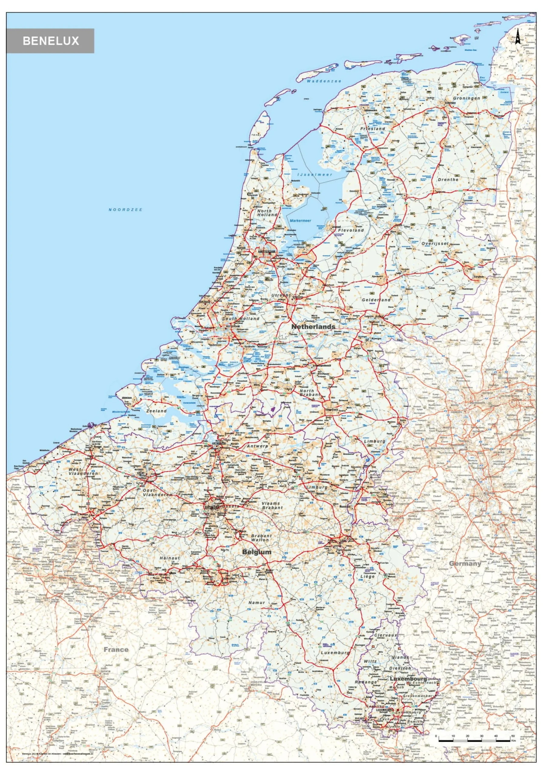 Wegenkaart Benelux 762