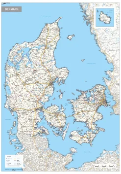 Wegenkaart Denemarken 1597