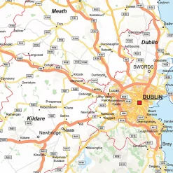 Wegenkaart Ierland 1366