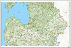 Wegenkaart Letland 1367