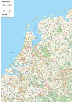 Wegenkaart Nederland 1372