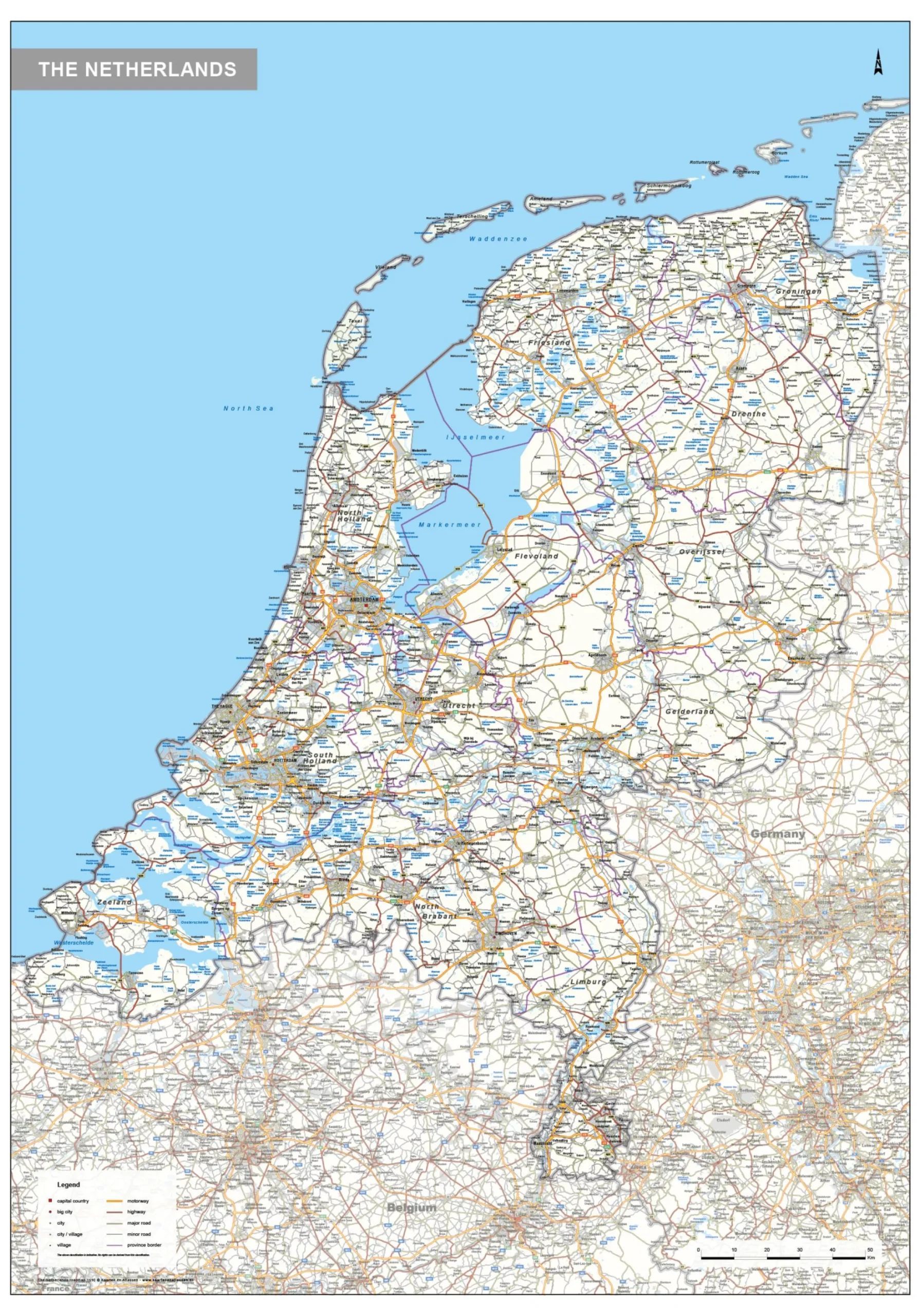 Wegenkaart Nederland 1590