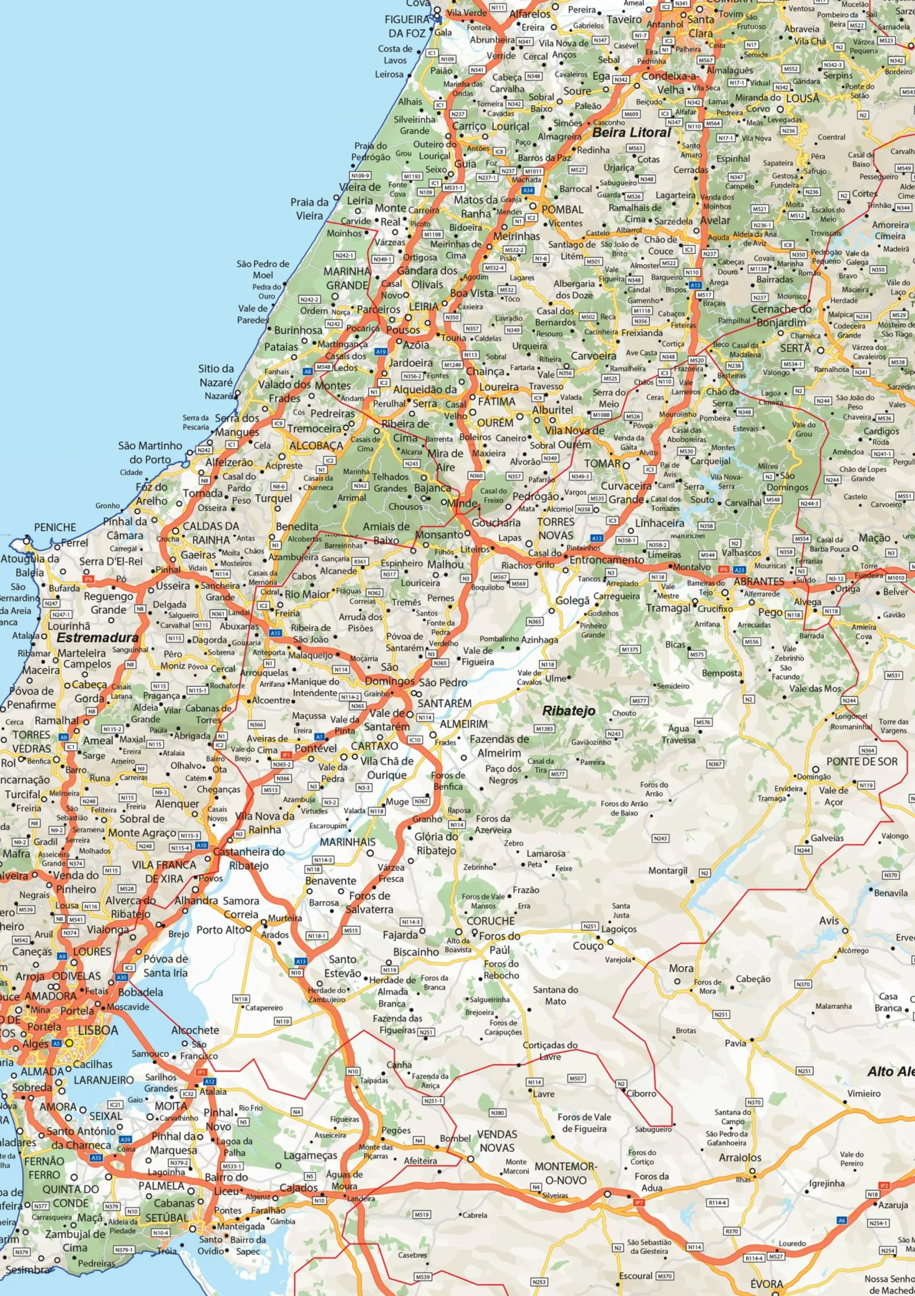 Wegenkaart Portugal 1373