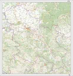 Wegenkaart Servië 1374
