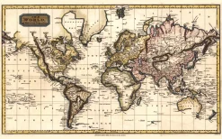 Wereldkaart Anno 1798 Finley