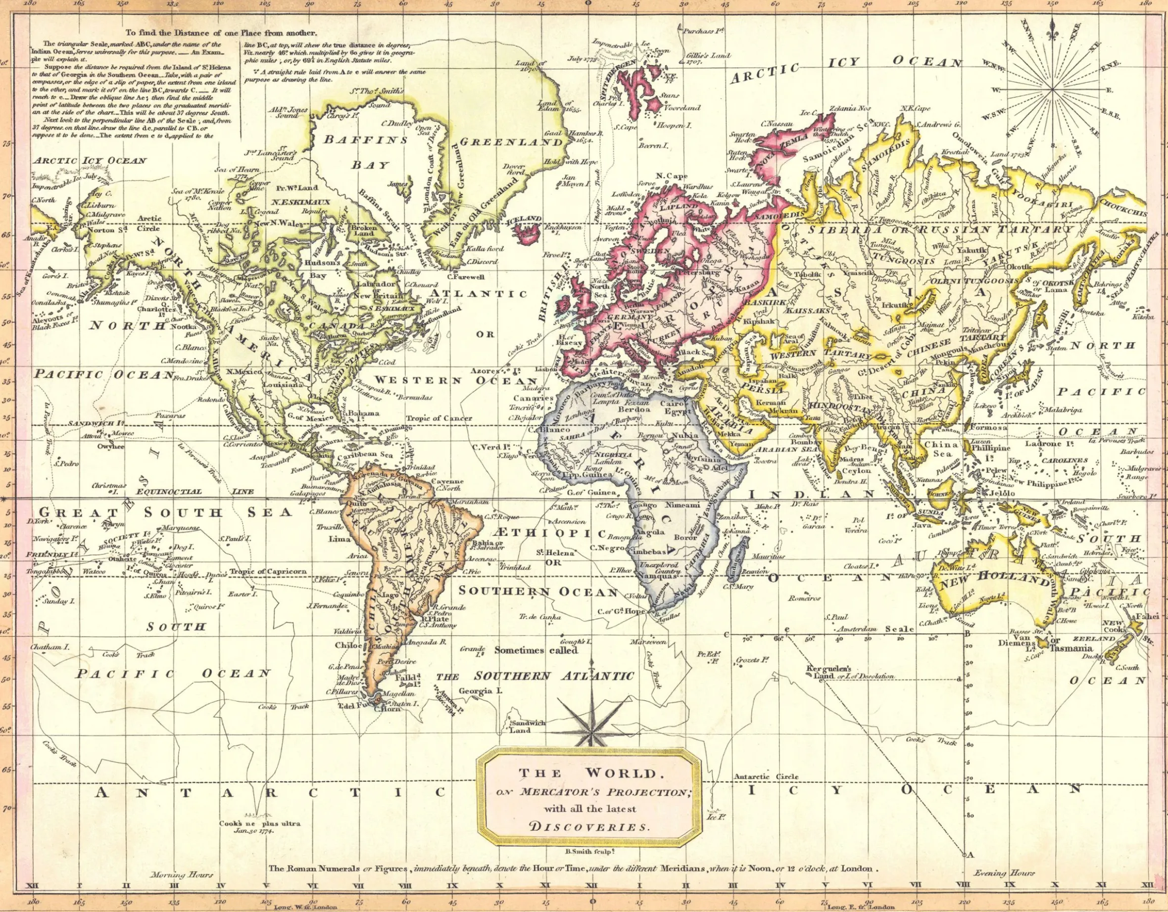 Wereldkaart Anno 1808 Lauri en Whittle
