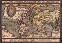 Wereldkaart Anno 1596 Mattias Quad