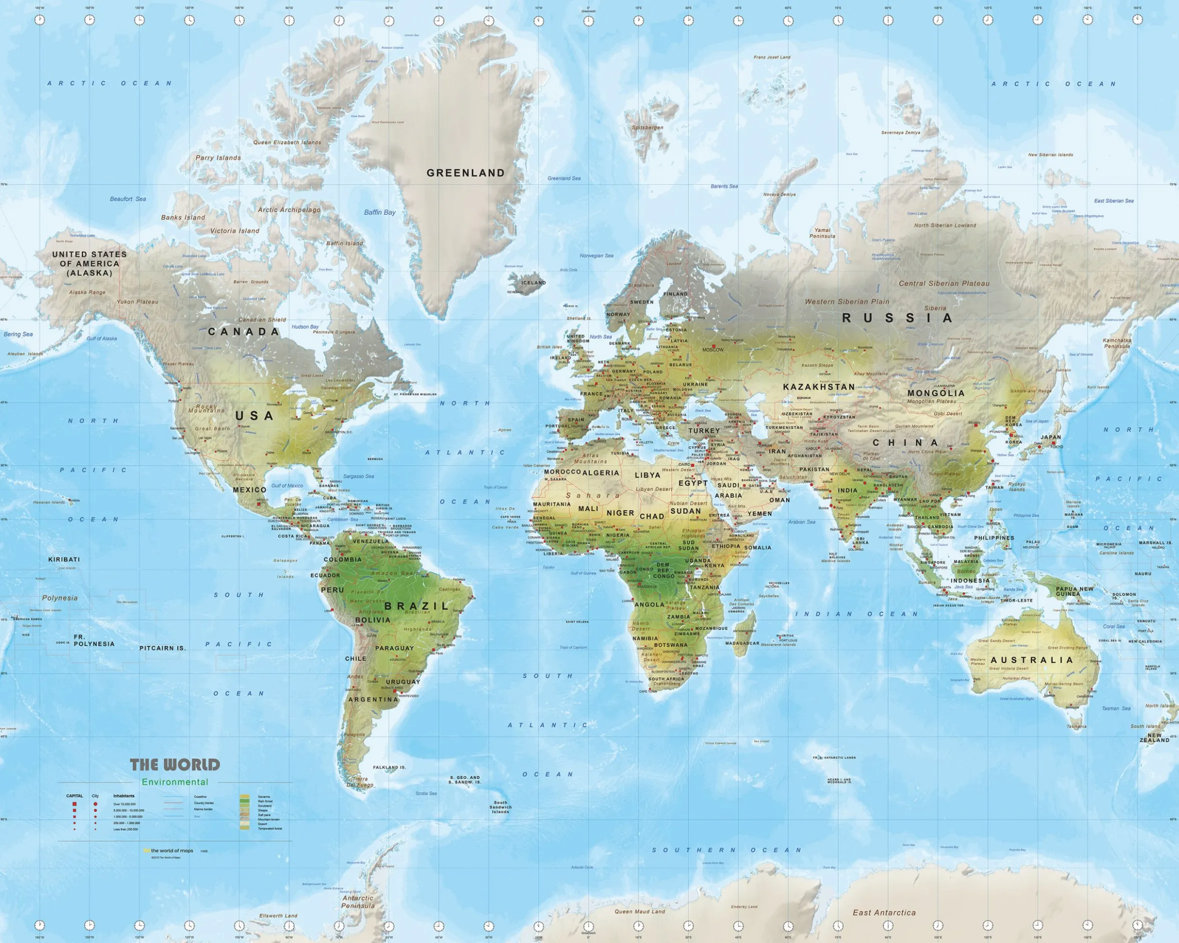 Wereldkaart Environmental Small 1498