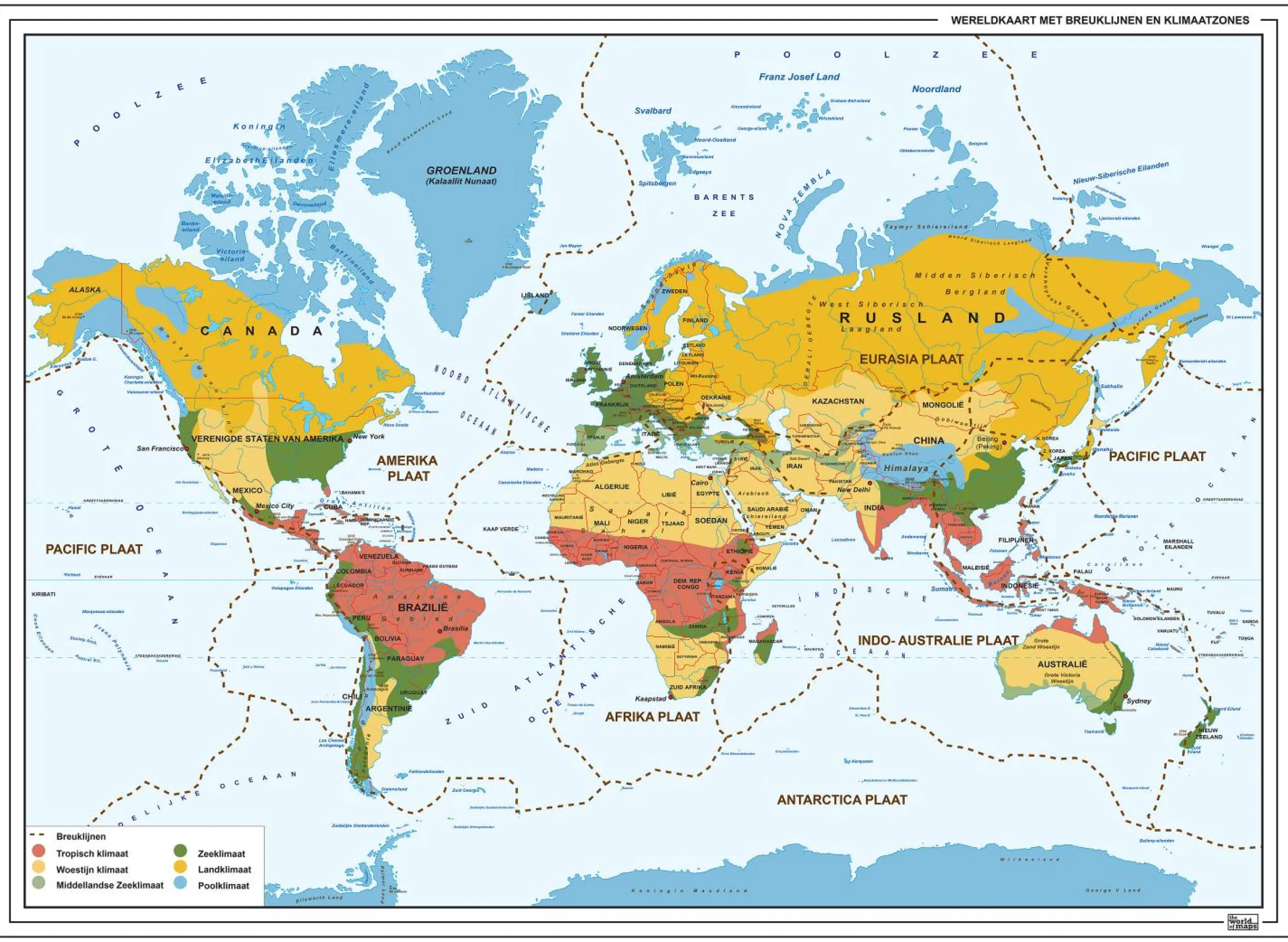 Wereldkaart Klimaatzones-Breuklijnen 1322
