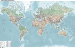 Wereldkaart Natuurkundig Natural Earth 1701