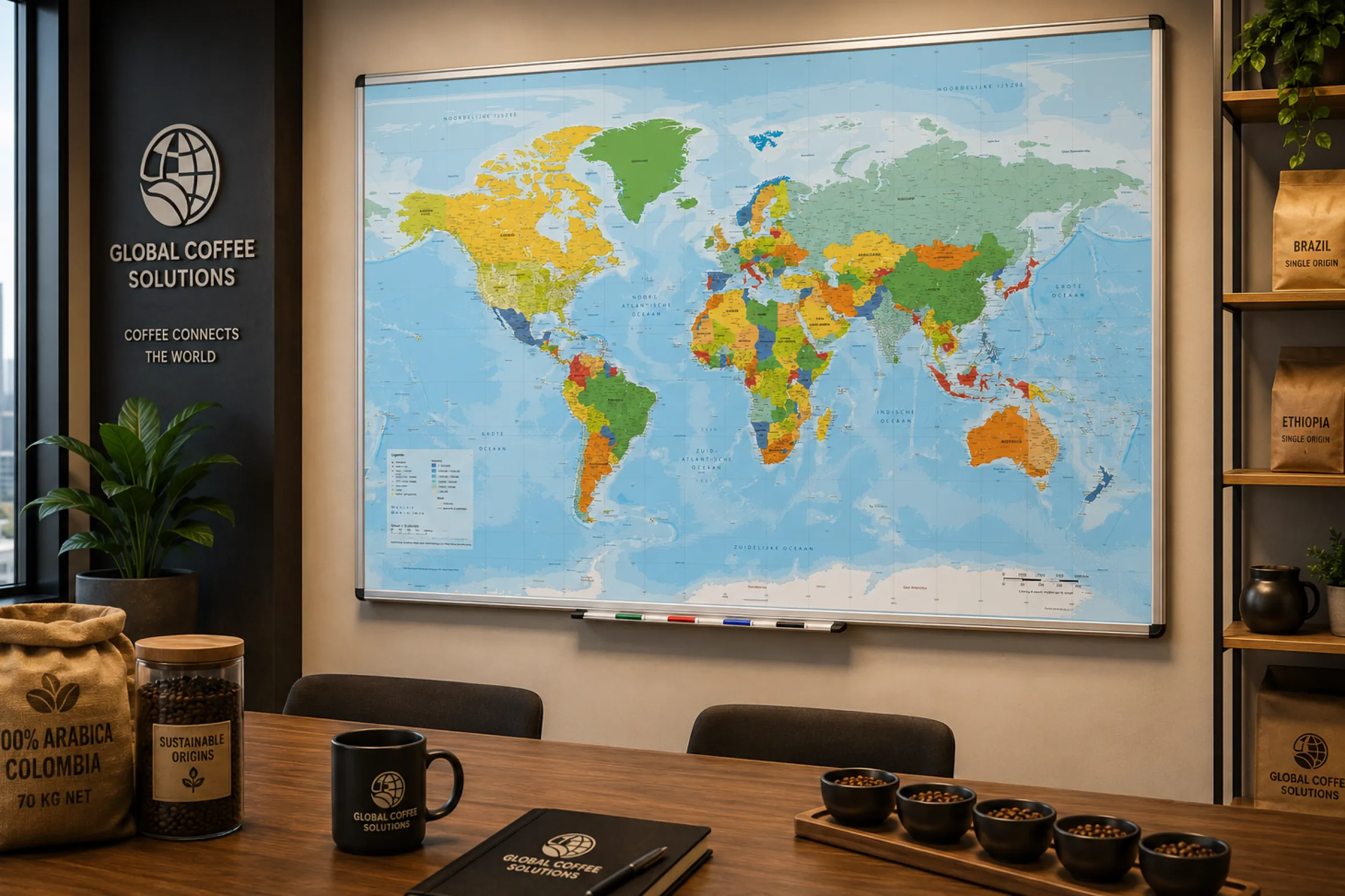 Whiteboard Wereldkaart Staatkundig Nederlandstalig WB1674