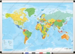 Whiteboard Wereldkaart Staatkundig Nederlandstalig WB1674
