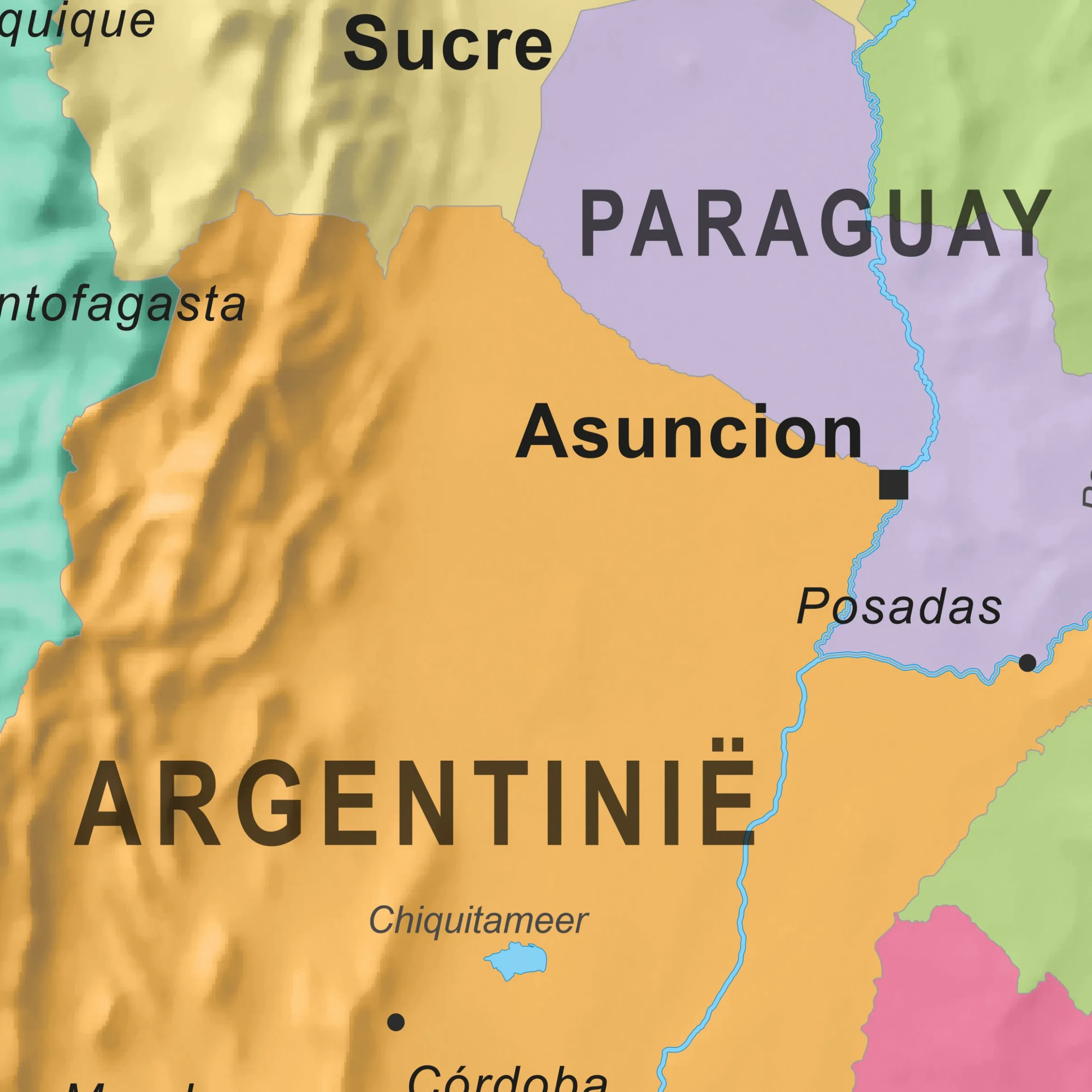 Zuid-Amerika staatkundige kaart 1519