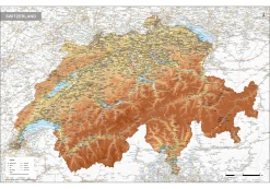 Zwitserland Kaart Natuurkundig 1730