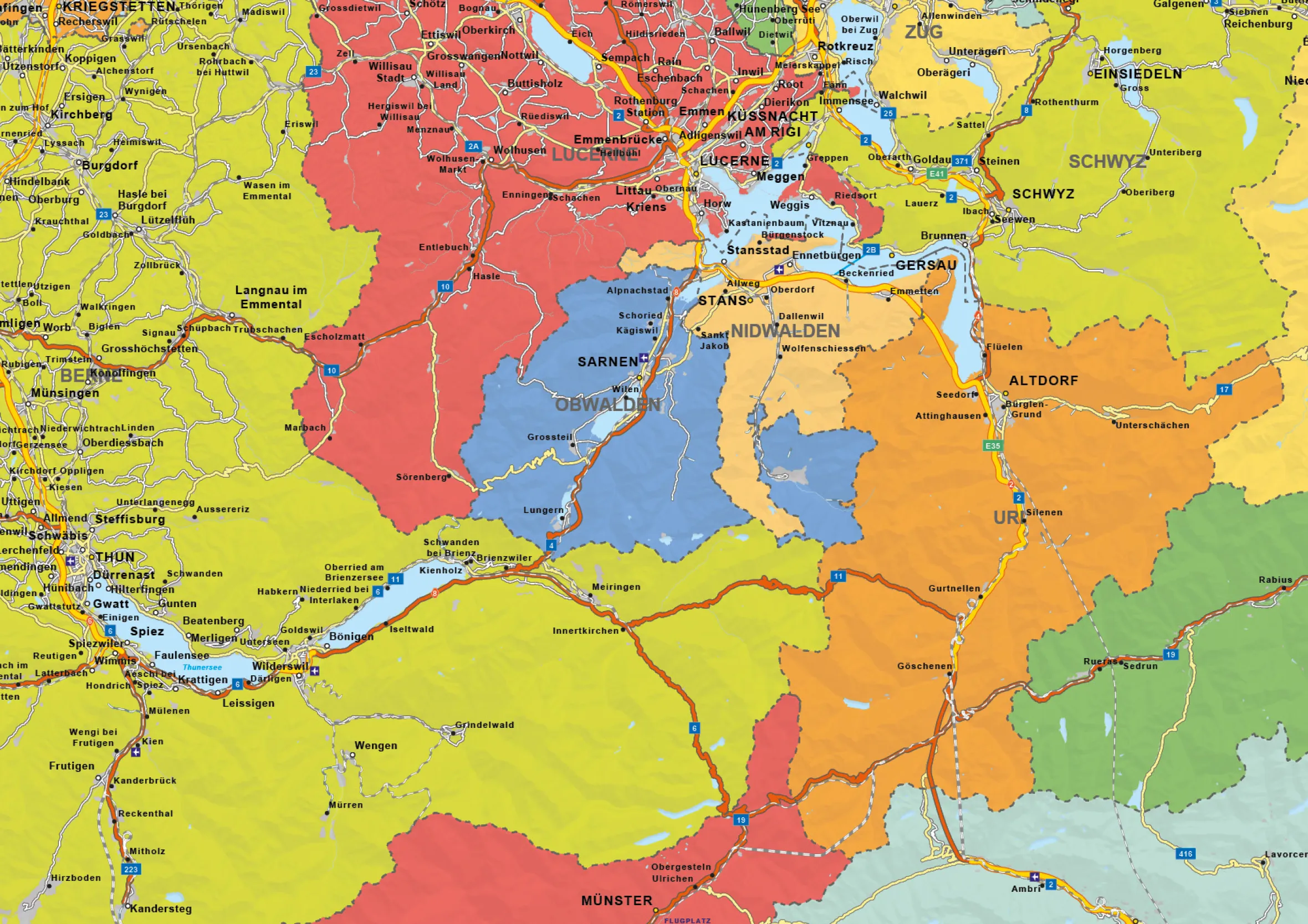 Zwitserland Kaart Staatkundig 1731